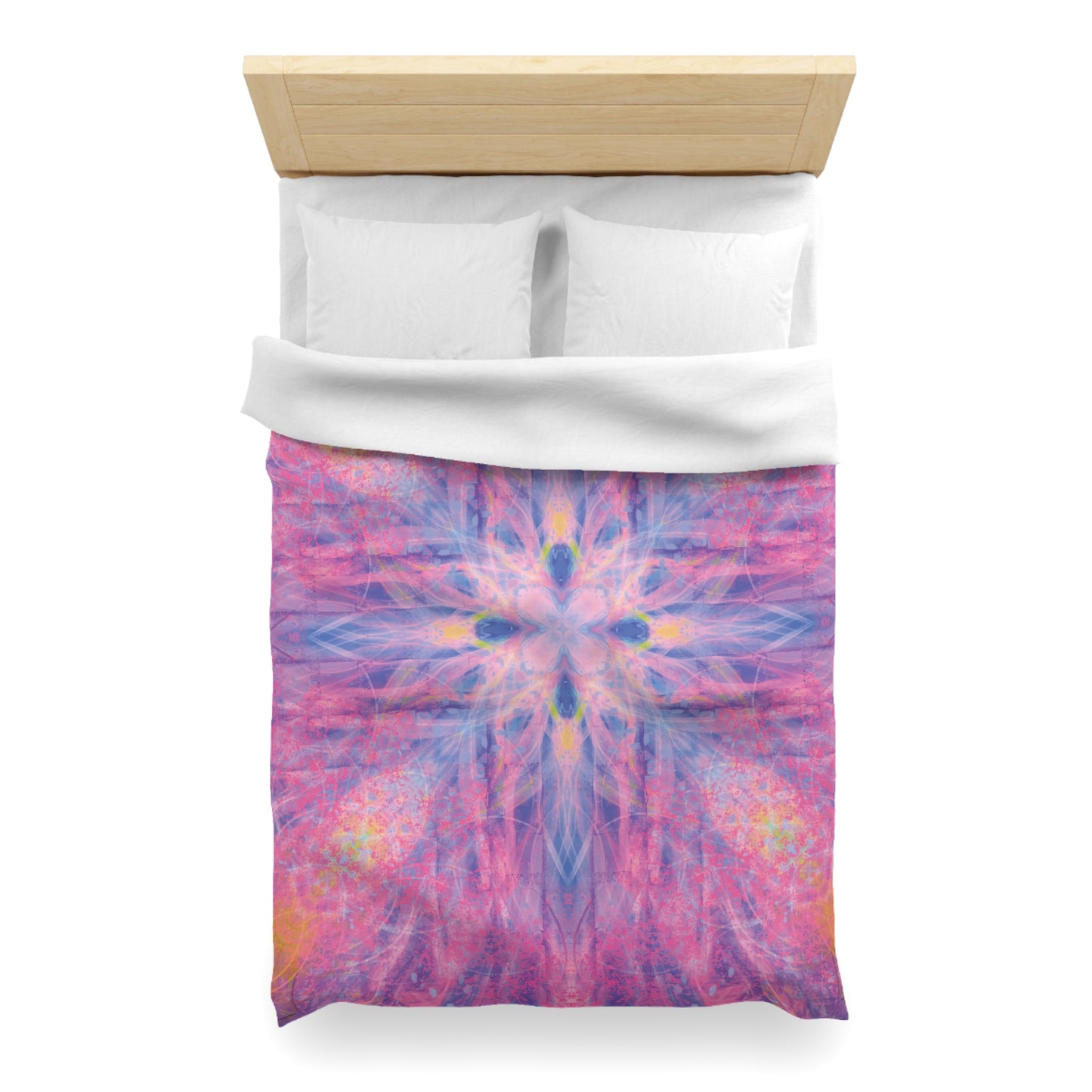 Lavender Portal Microfiber Duvet Cover with Colorful Mandala Design