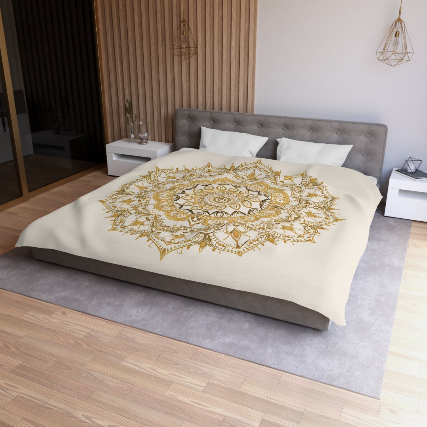 Golden Mandala Microfiber Duvet Cover