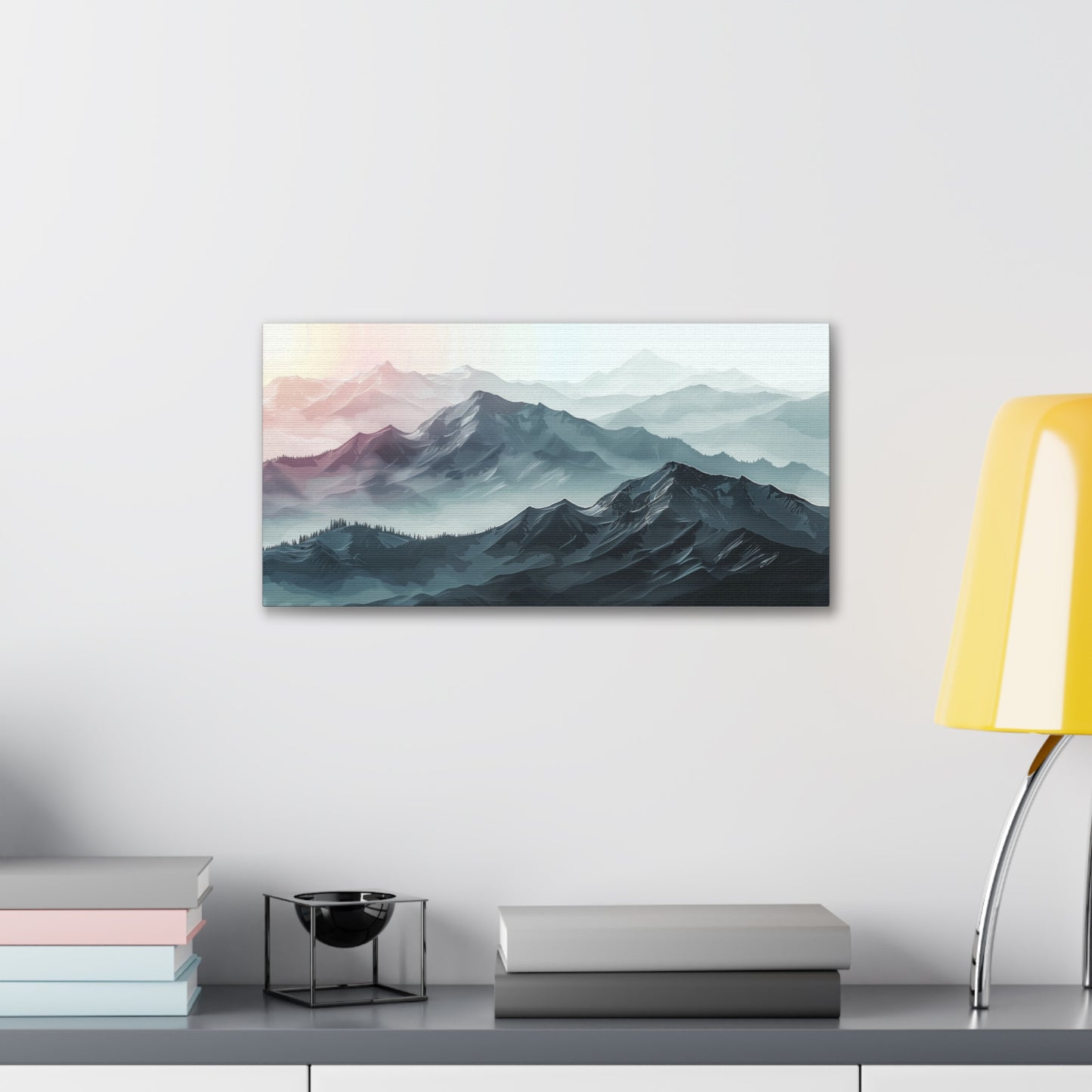 Rainbow Gradient Mountains - Gallery Canvas Wrap