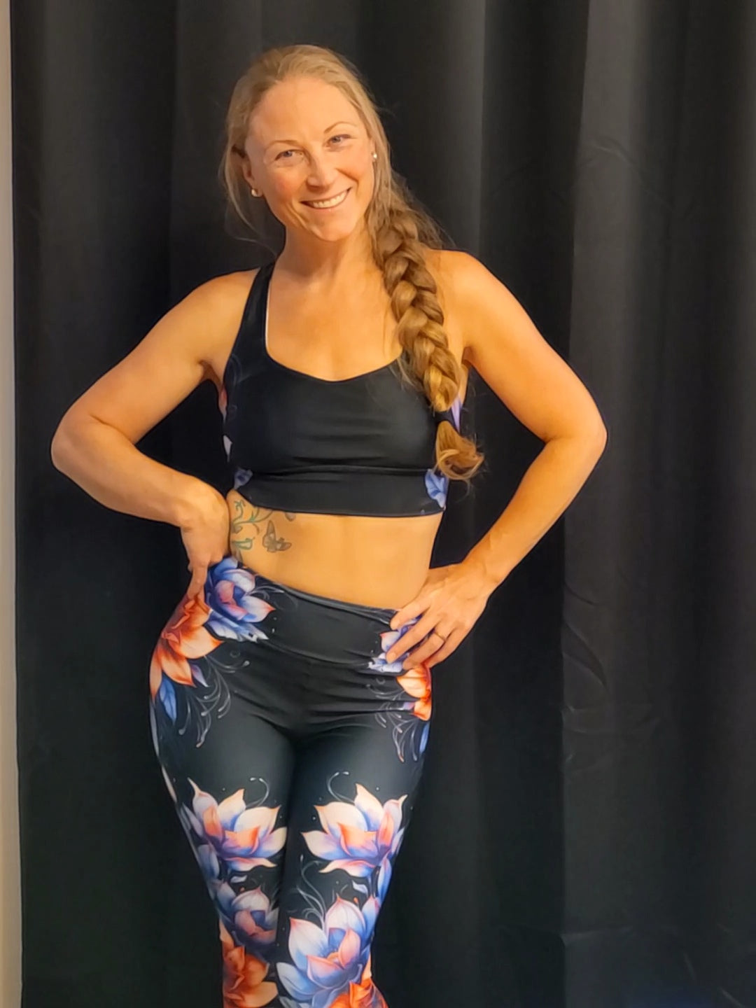 Floral Black High Rise Yoga Leggings