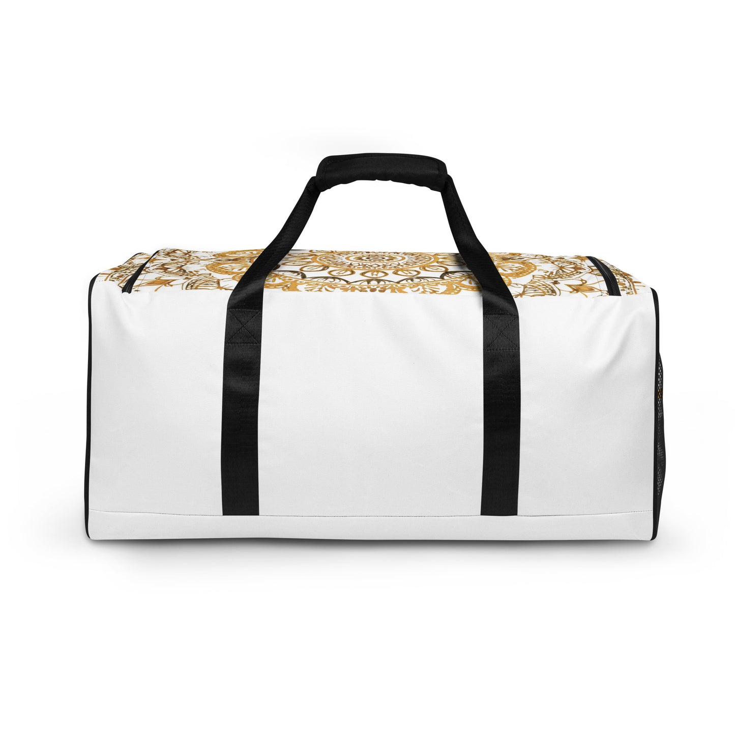 White and Gold Mandala Duffel Bag - Erdau Designs