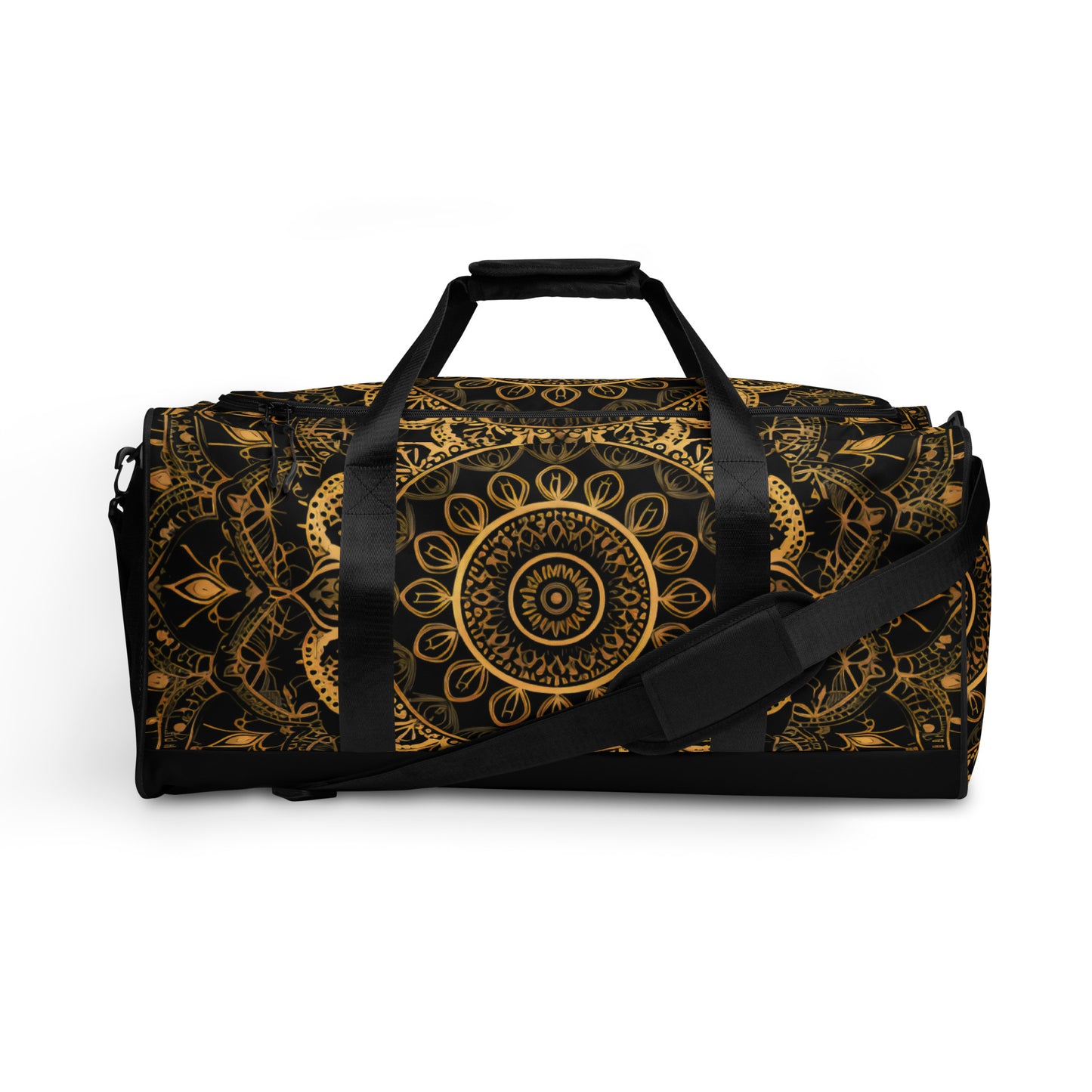 Black and Gold Mandala Duffel Bag - Erdau Designs