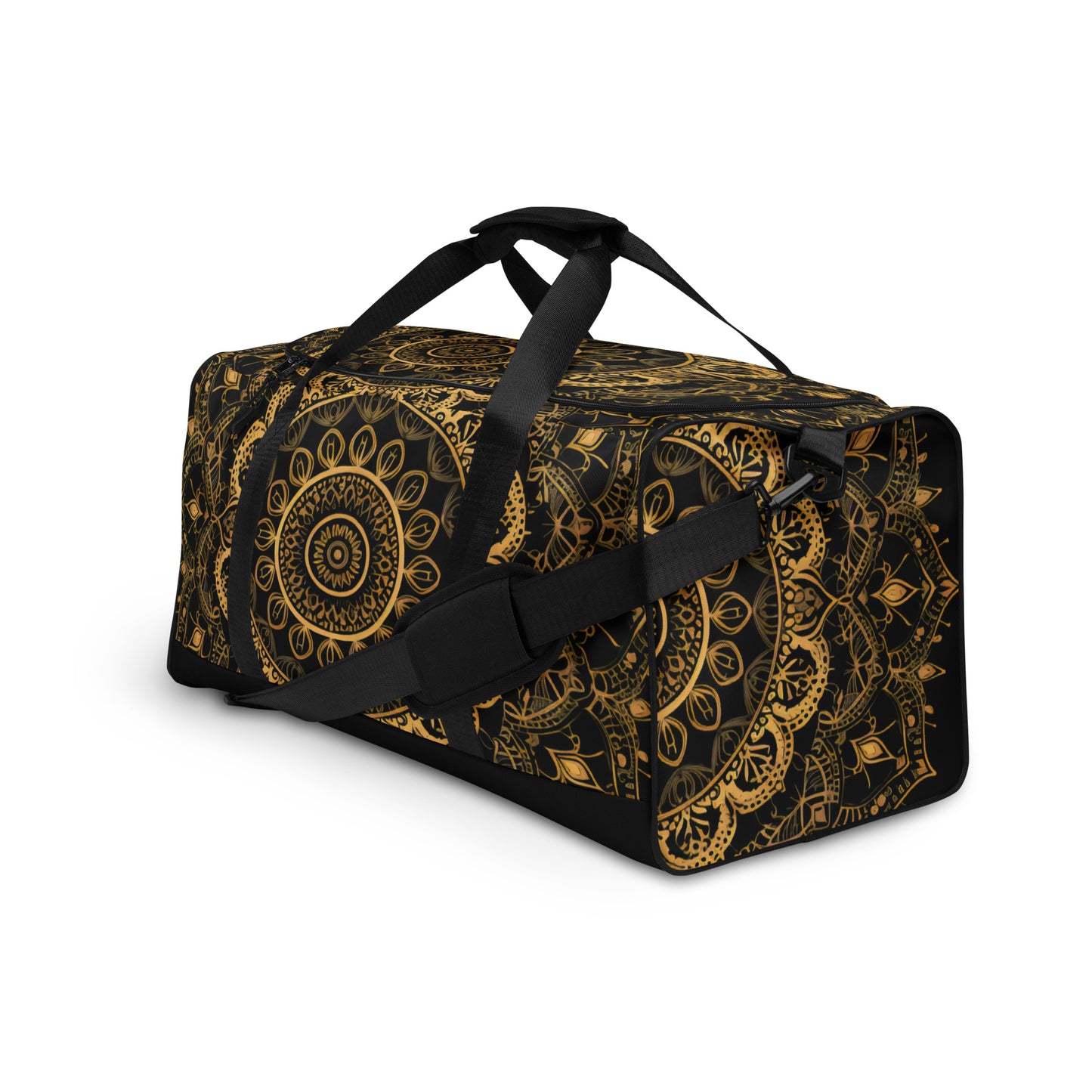 Black and Gold Mandala Duffel Bag - Erdau Designs