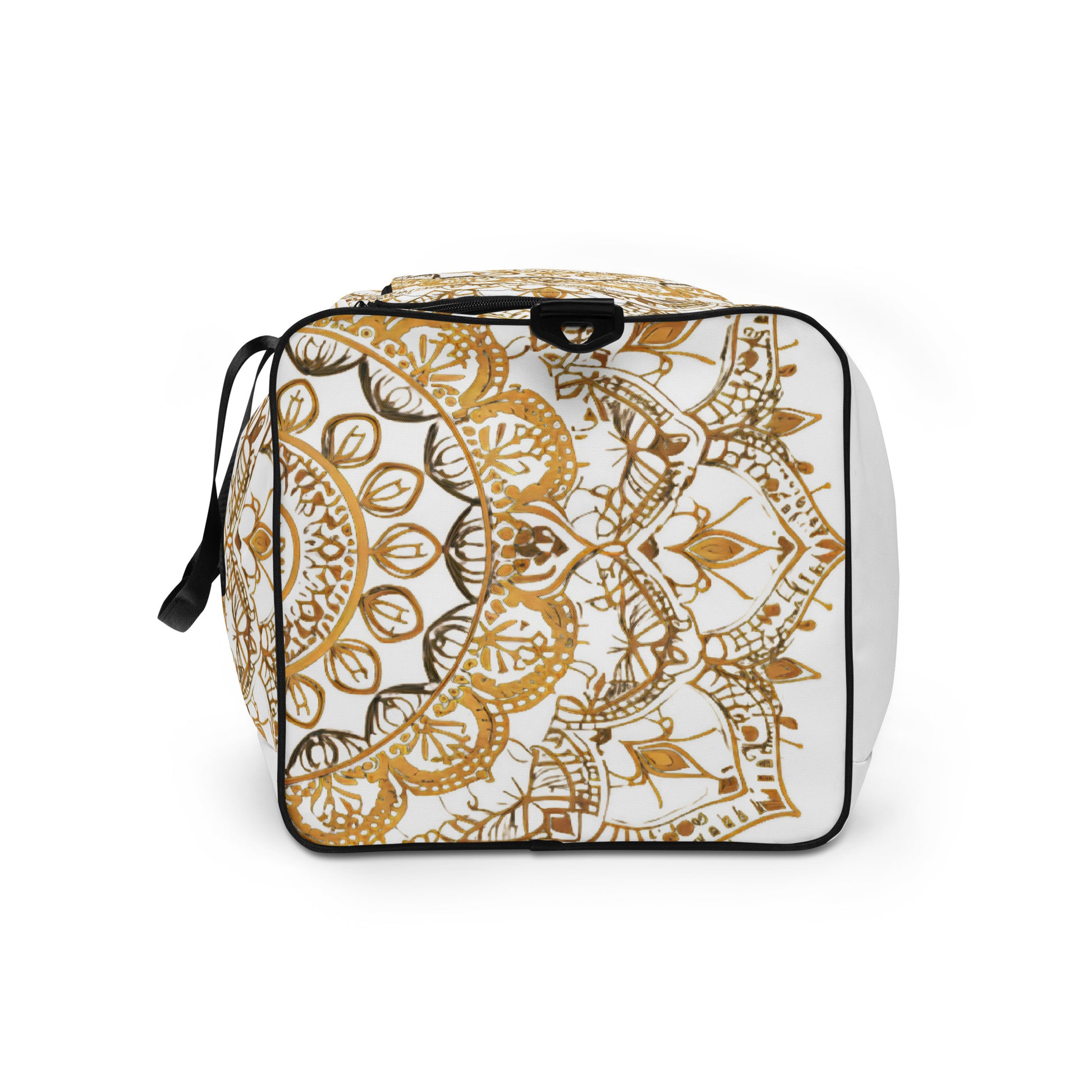 White and Gold Mandala Duffel Bag - Erdau Designs