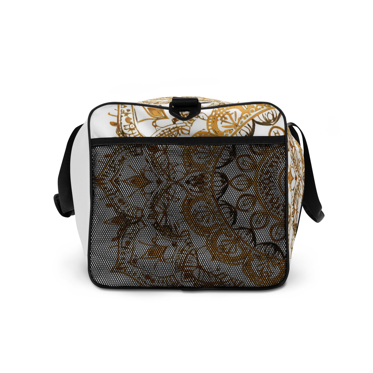 White and Gold Mandala Duffel Bag - Erdau Designs