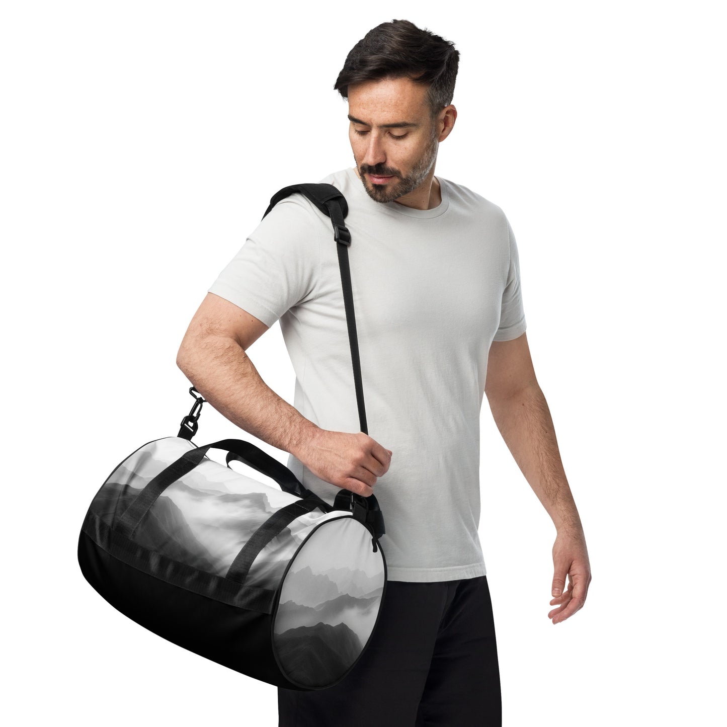 Greyscale Mystical Silhouette Gym Bag