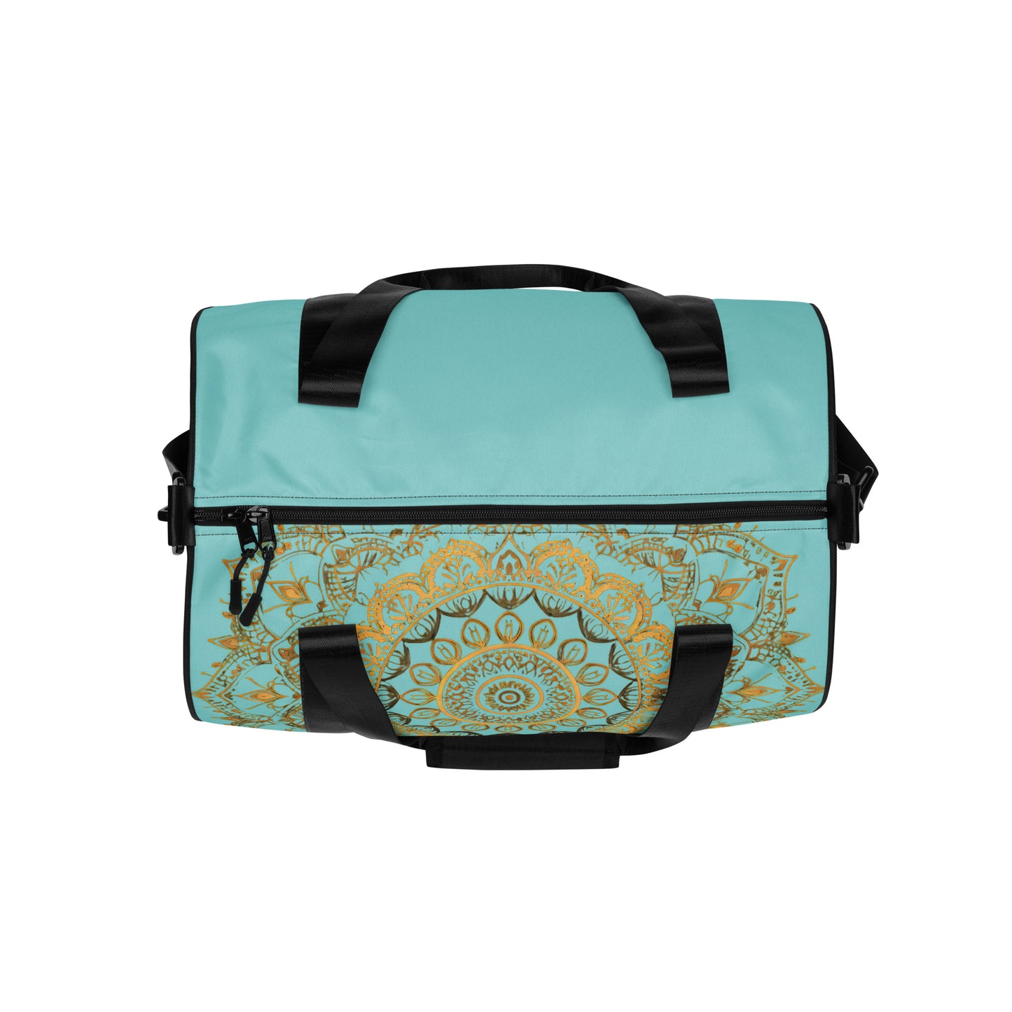 Teal and Gold Mandala Gym Bag