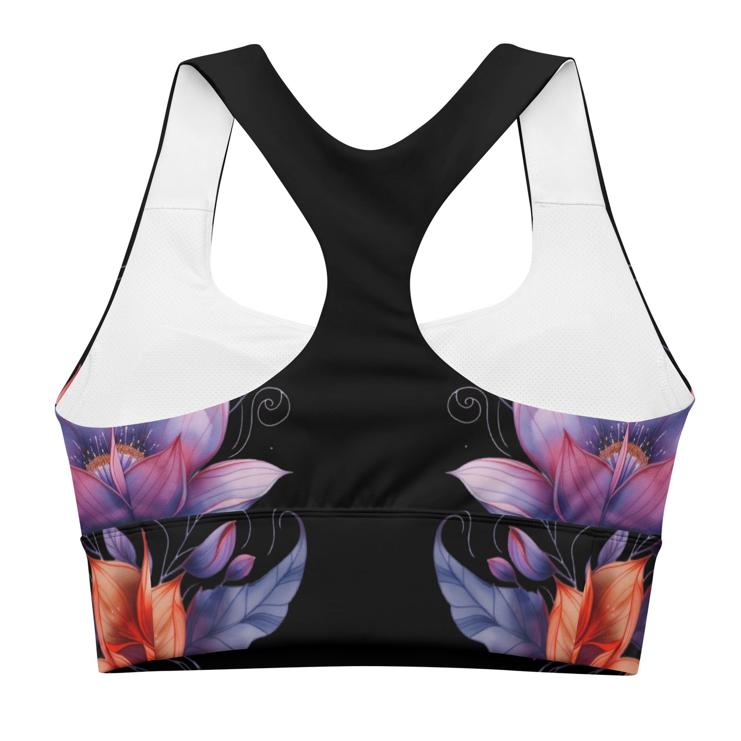 Floral Black Sports Bra