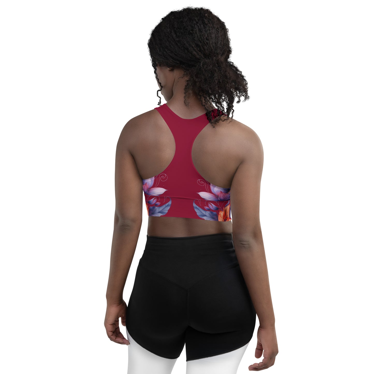 Floral Maroon Sports Bra