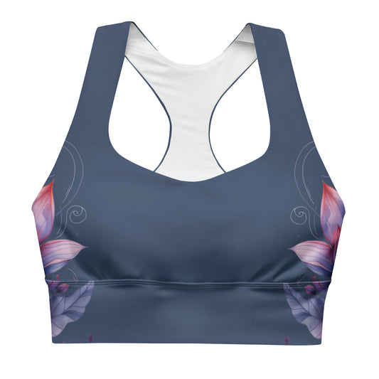 Floral Blue Sports Bra