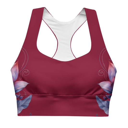 Floral Maroon Sports Bra