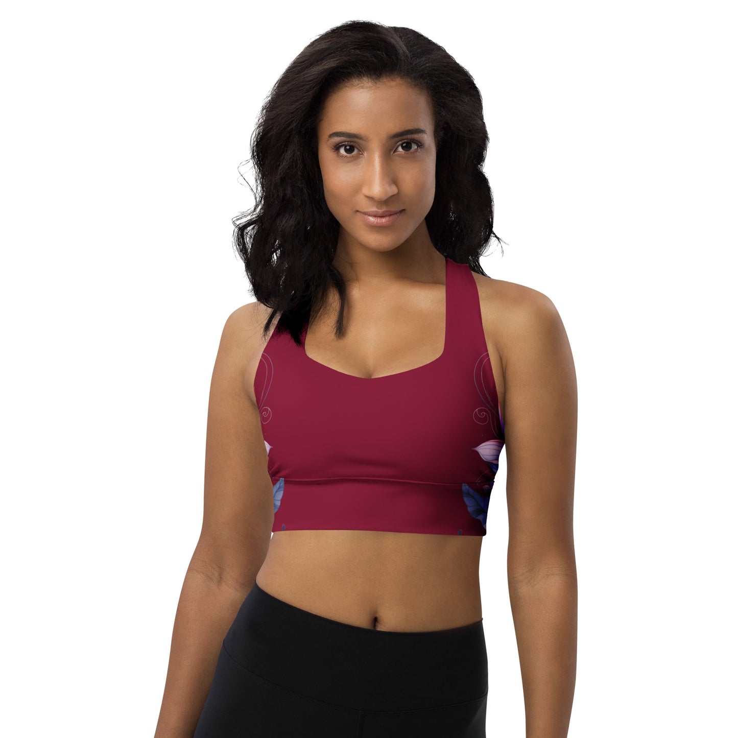 Floral Maroon Sports Bra