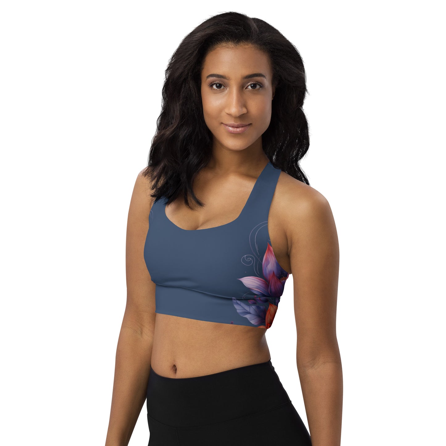 Floral Blue Sports Bra