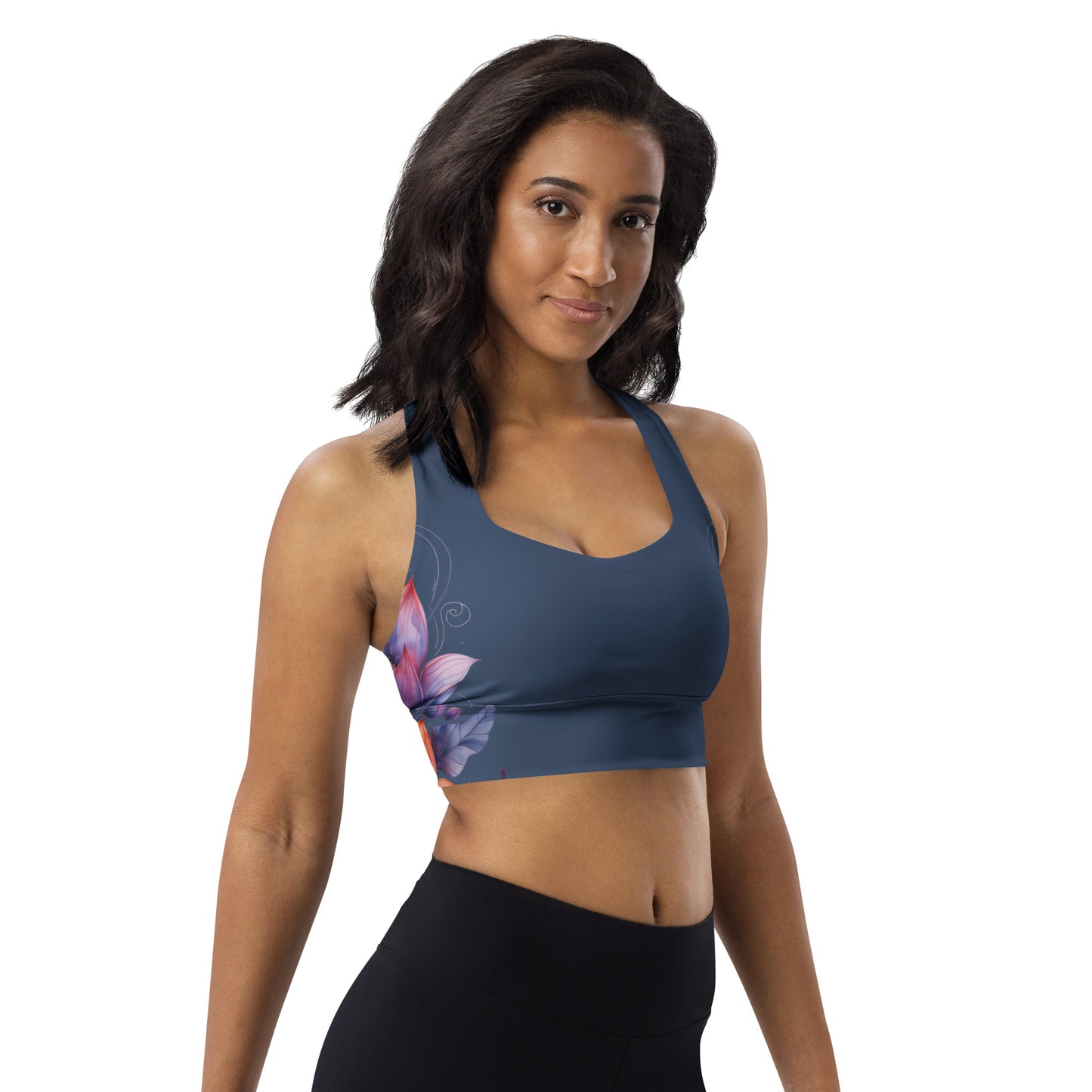 Floral Blue Sports Bra