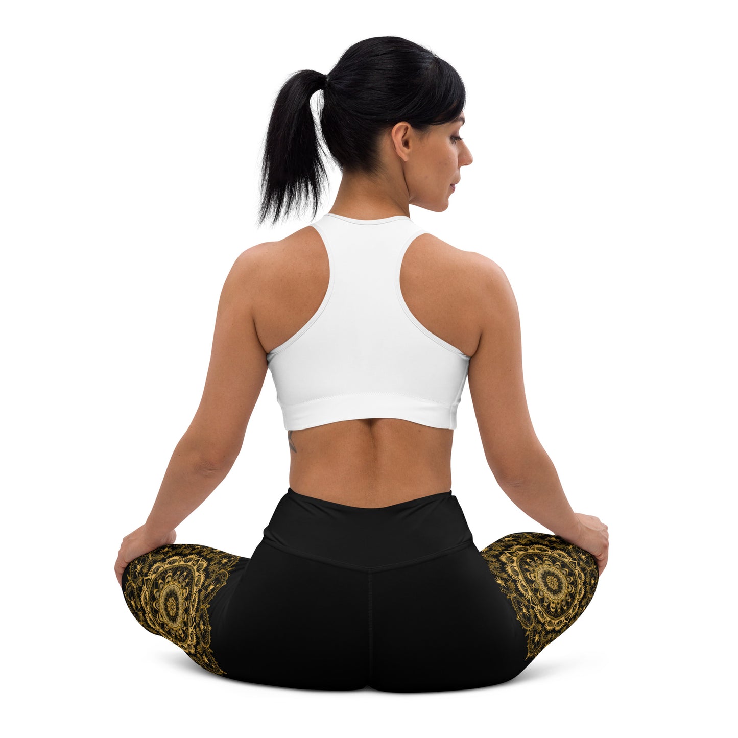 Knee Wrap Mandala - High Rise Yoga Leggings