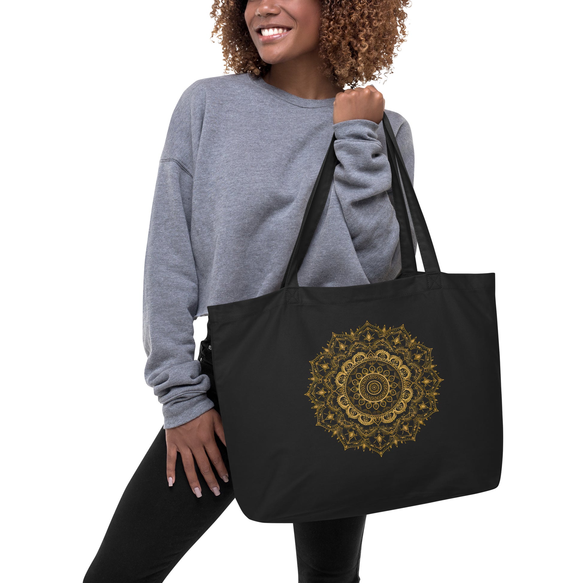 Large Organic Cotton Mandala Tote Bag - Erdau Designs